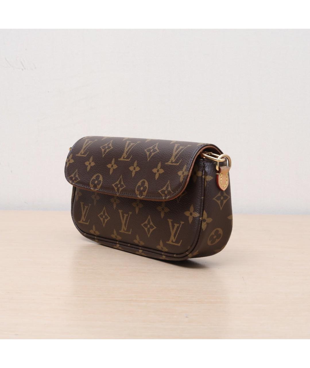 LOUIS VUITTON Коричневая кожаная сумка через плечо, фото 4
