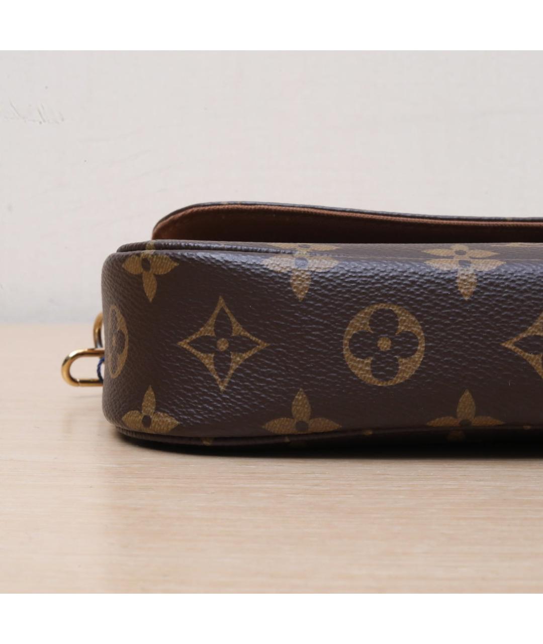 LOUIS VUITTON Коричневая кожаная сумка через плечо, фото 9