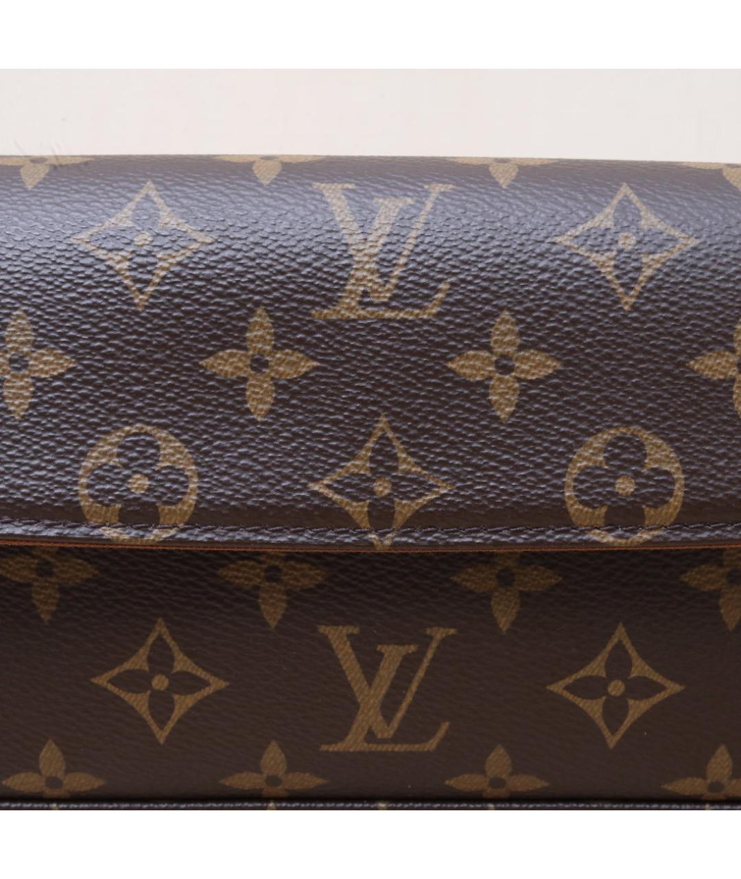 LOUIS VUITTON Коричневая кожаная сумка через плечо, фото 8