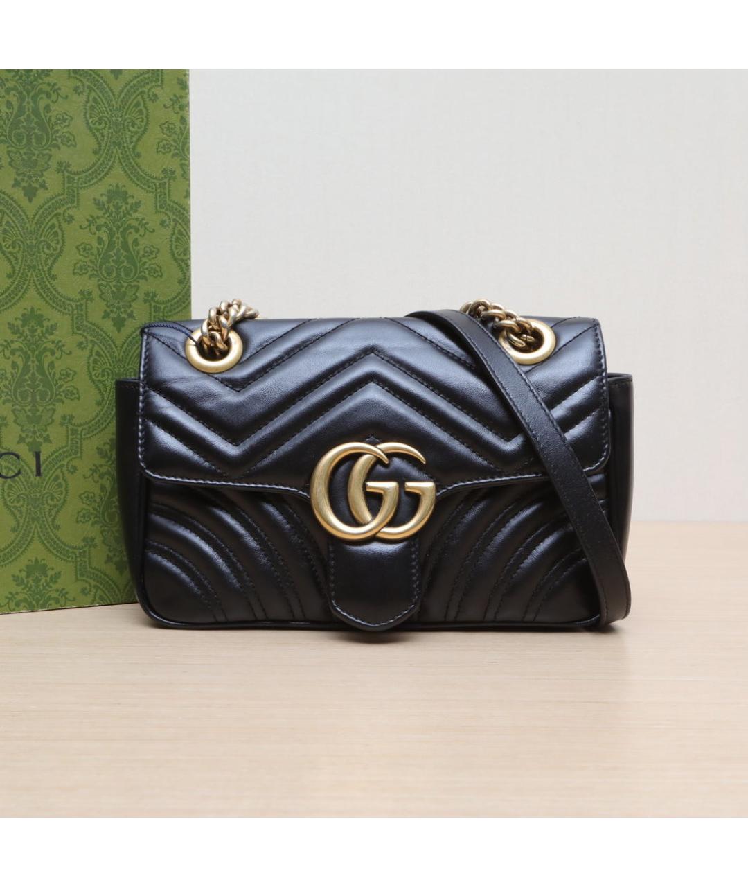 GUCCI Черная кожаная сумка через плечо, фото 2