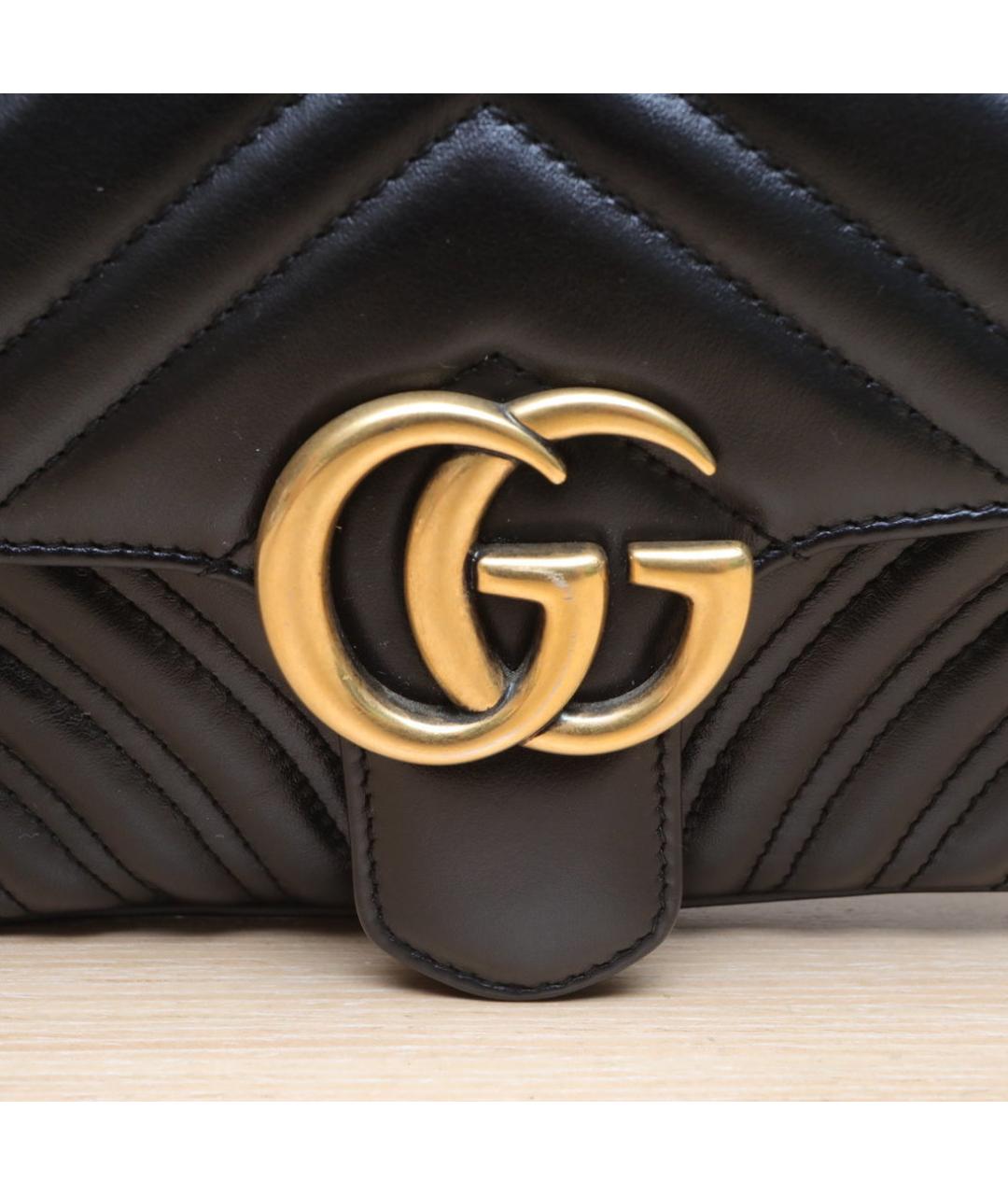 GUCCI Черная кожаная сумка через плечо, фото 8
