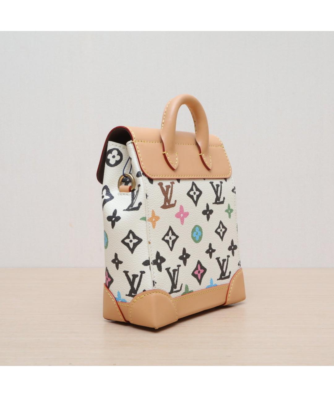 LOUIS VUITTON Белая кожаная сумка через плечо, фото 6