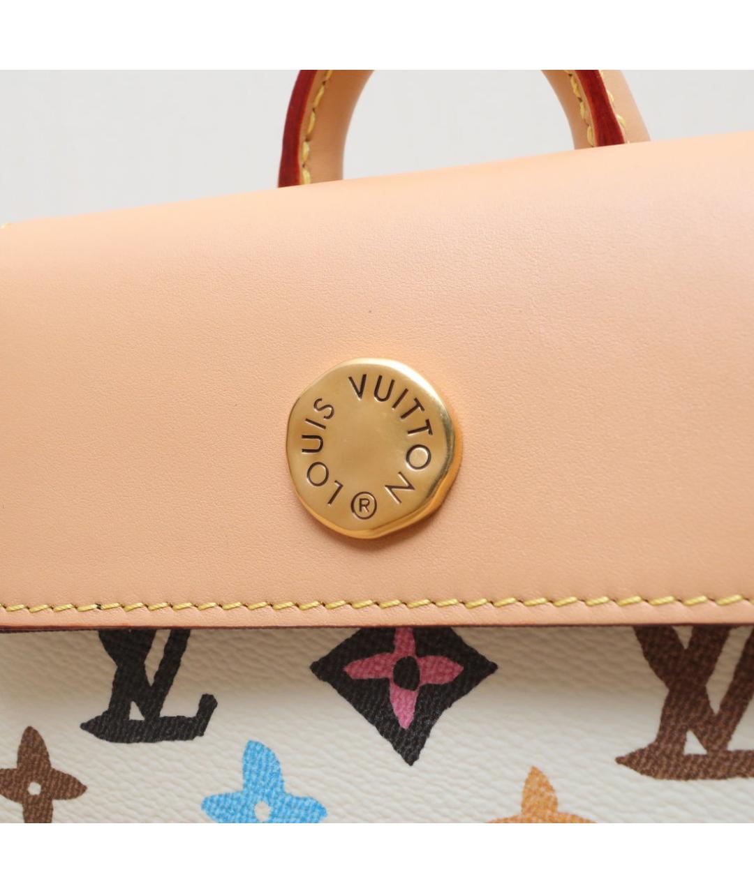 LOUIS VUITTON Белая кожаная сумка через плечо, фото 8