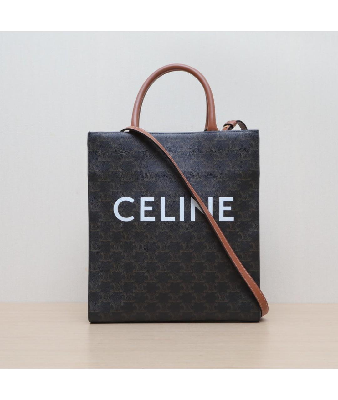 CELINE Коричневая кожаная сумка через плечо, фото 3