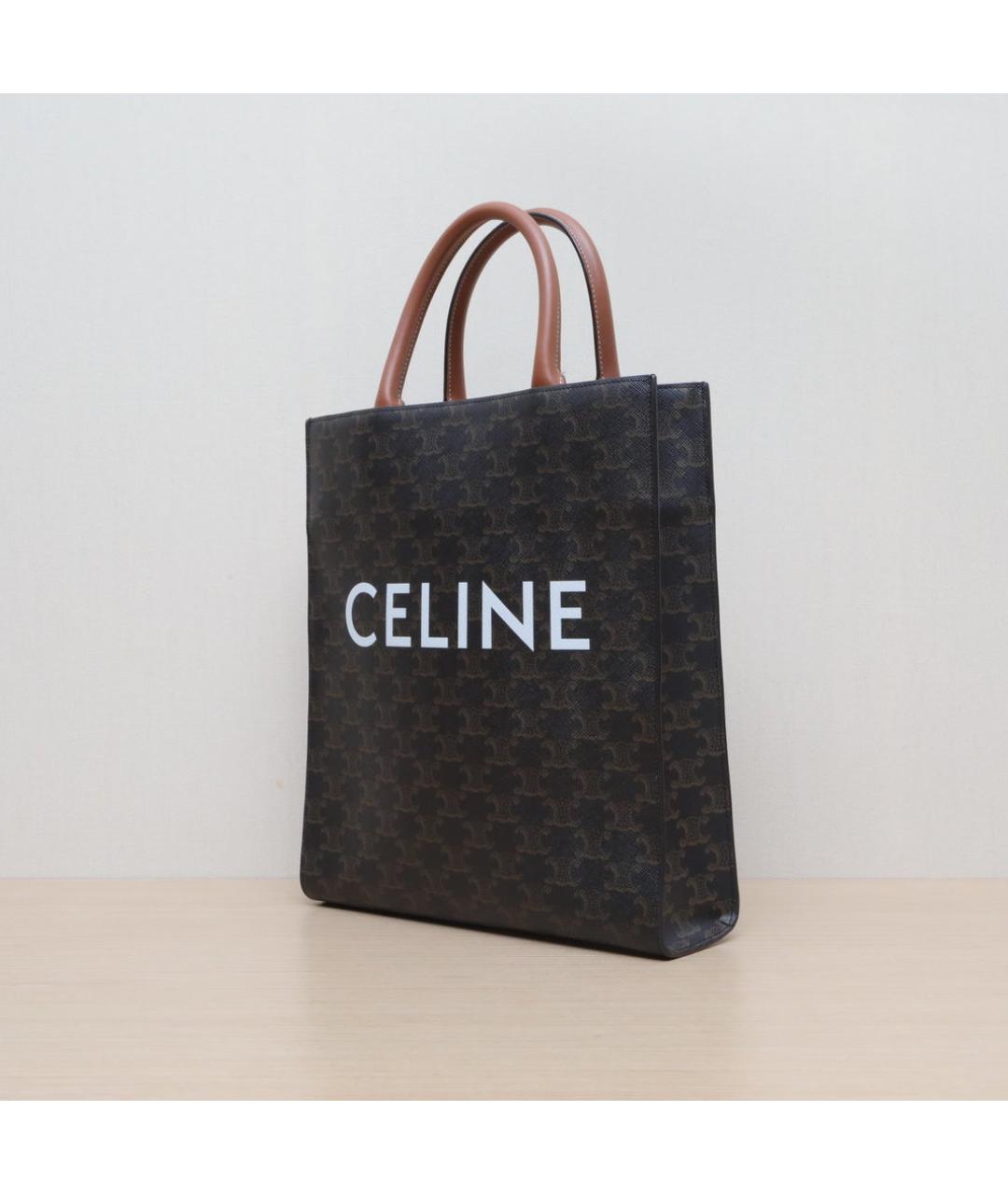CELINE Коричневая кожаная сумка через плечо, фото 4