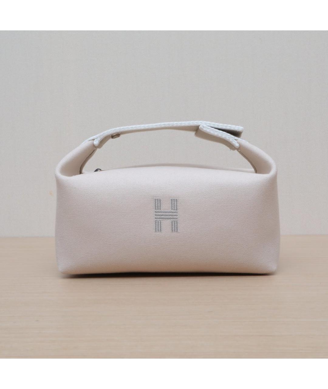 HERMES Серая тканевая косметичка, фото 3