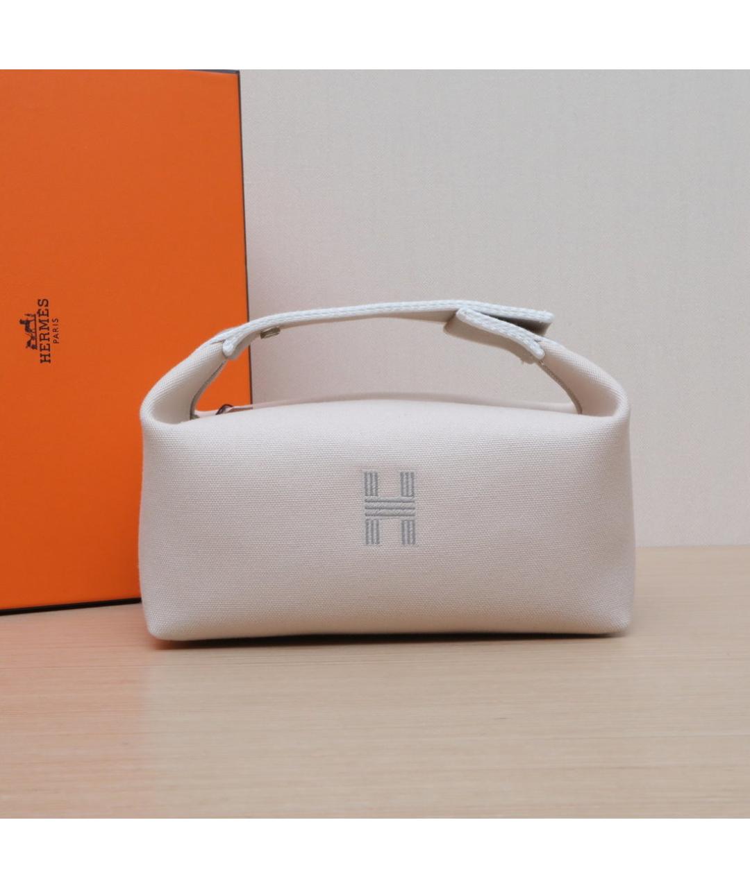 HERMES Серая тканевая косметичка, фото 2
