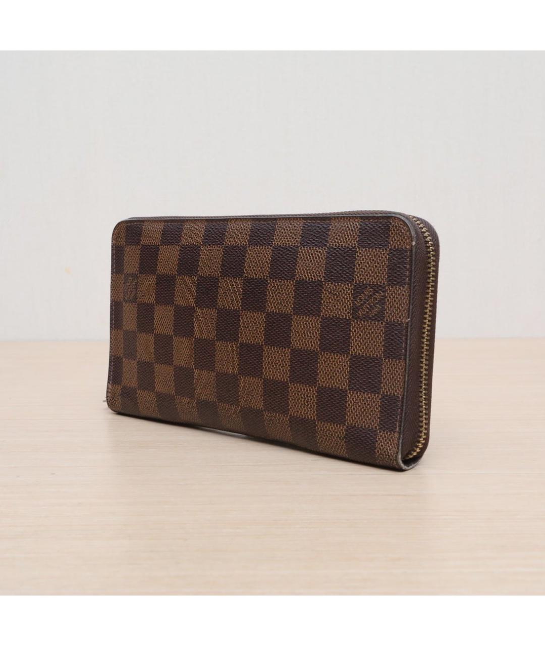 LOUIS VUITTON Коричневый кожаный кошелек, фото 4