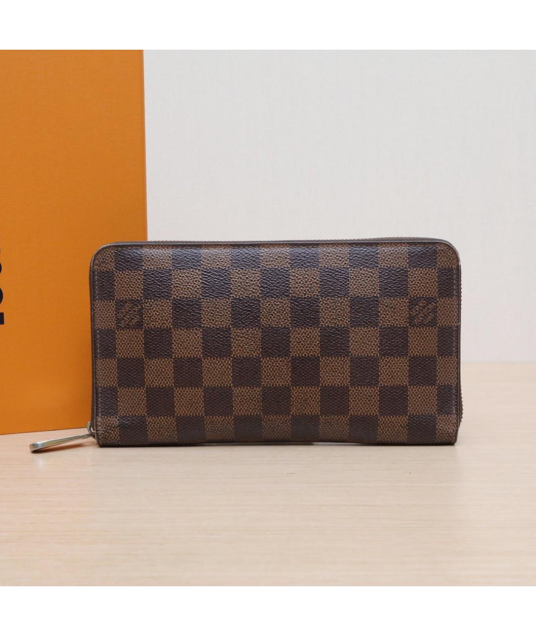 LOUIS VUITTON Коричневый кожаный кошелек, фото 2