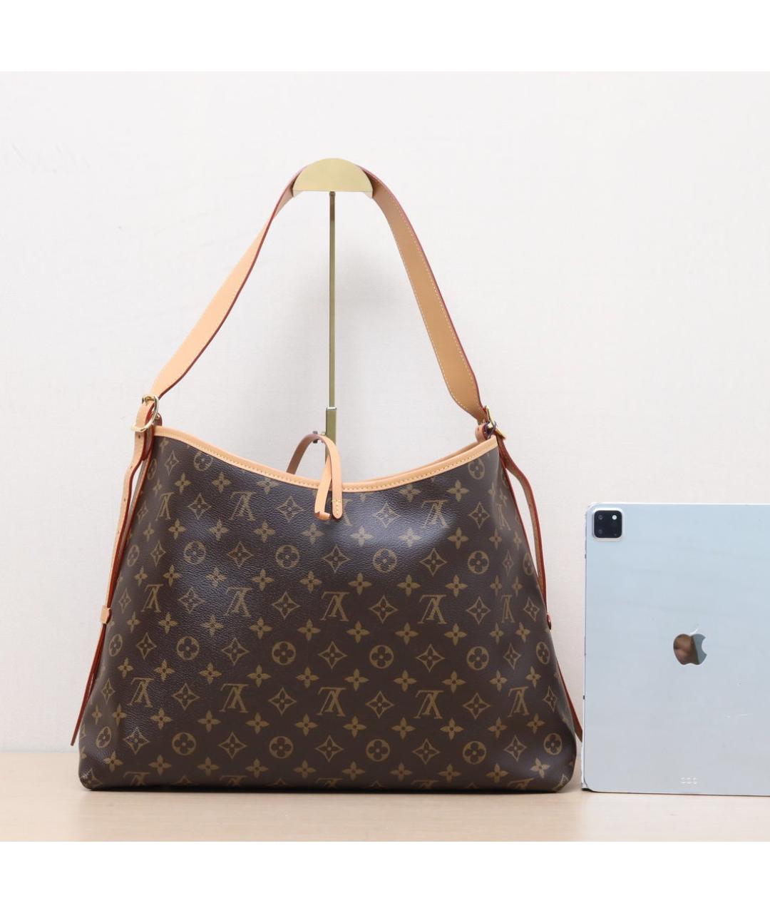LOUIS VUITTON Коричневая кожаная сумка через плечо, фото 7