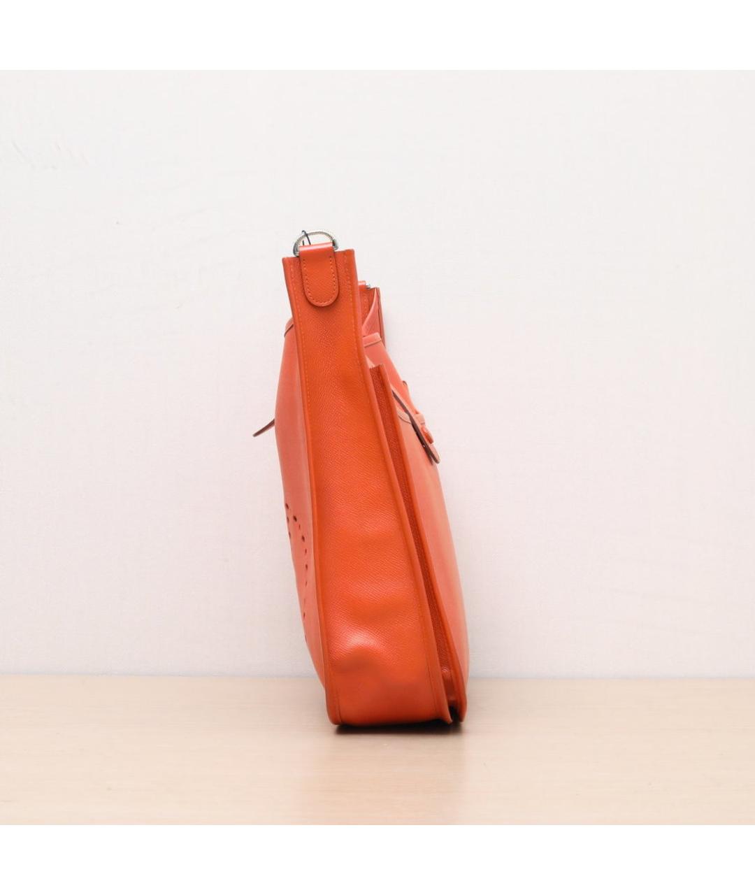 HERMES Оранжевая кожаная сумка через плечо, фото 5