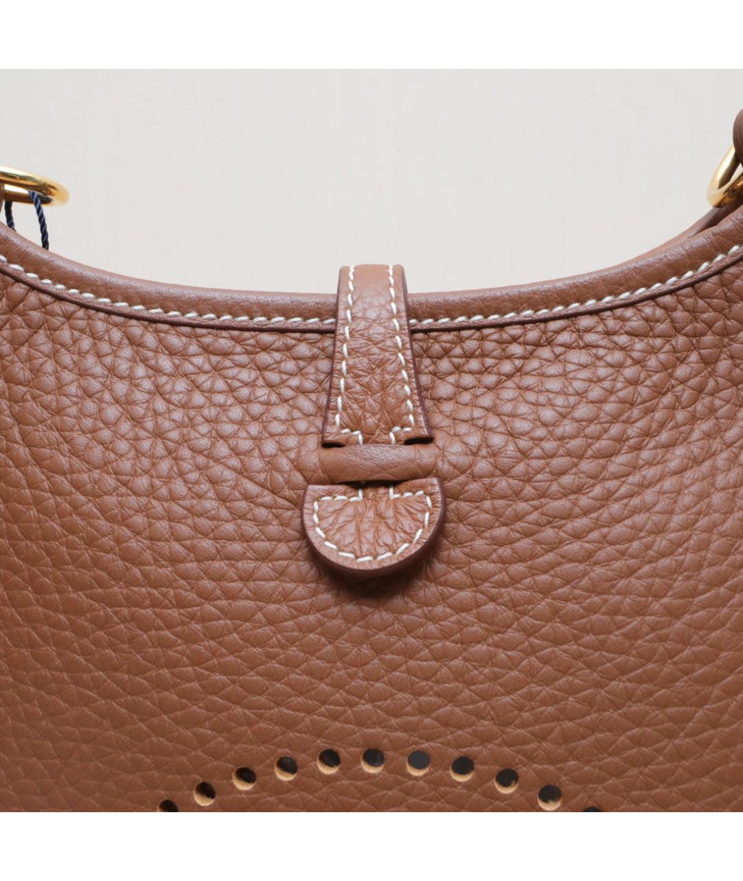 HERMES Коричневая кожаная сумка через плечо, фото 8