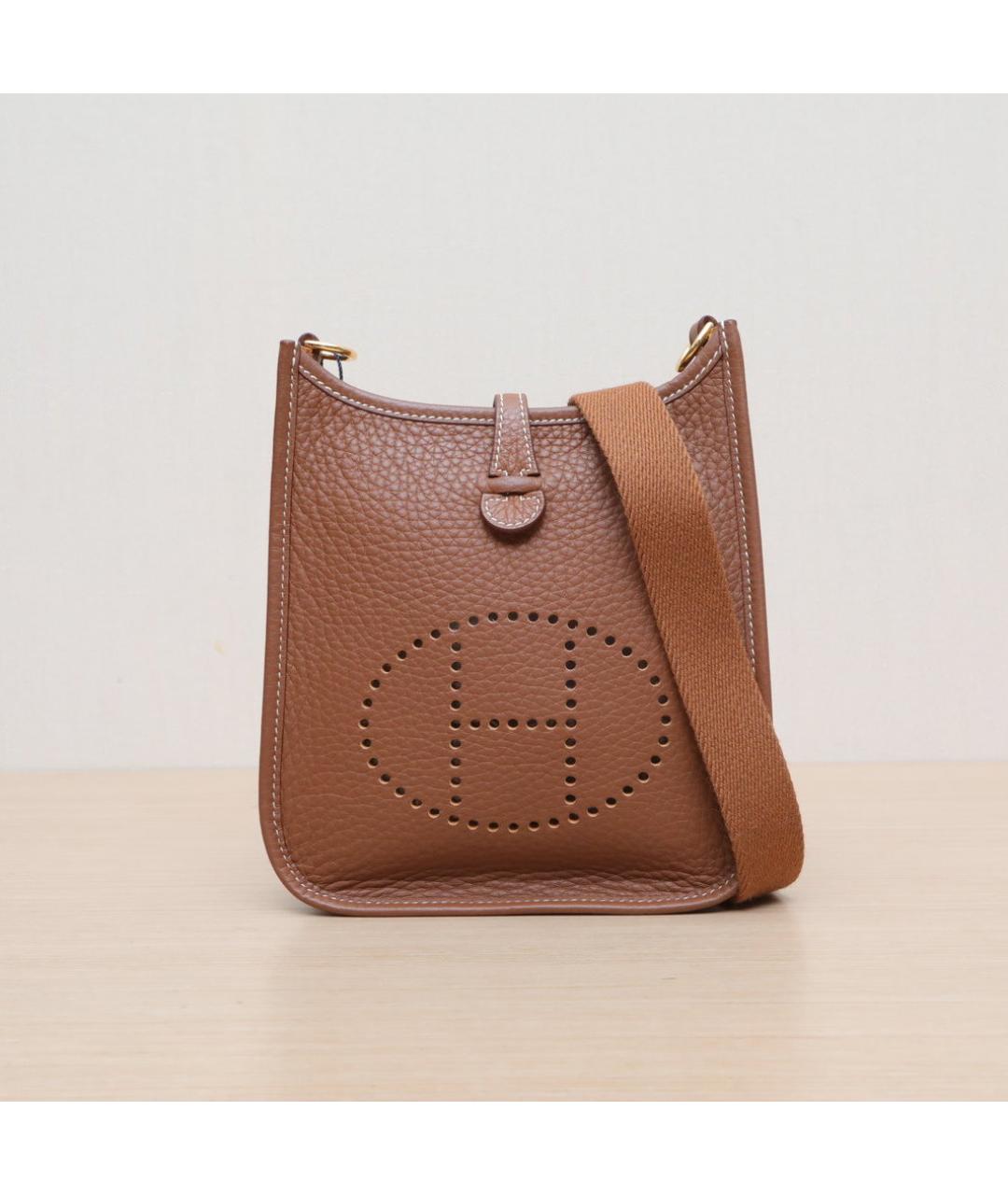 HERMES Коричневая кожаная сумка через плечо, фото 3