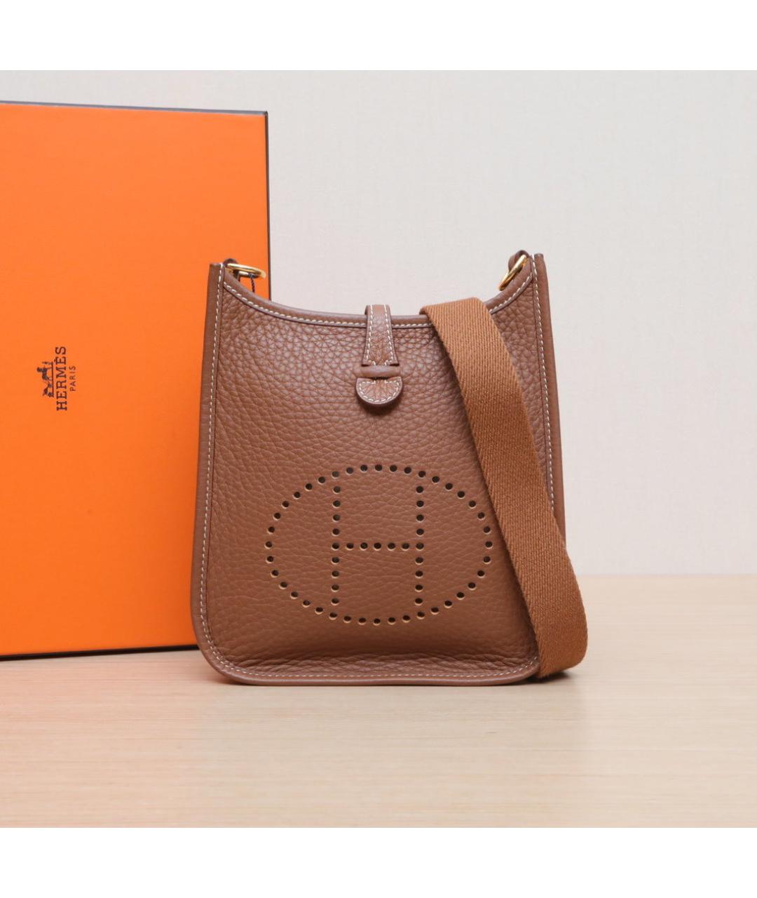 HERMES Коричневая кожаная сумка через плечо, фото 2