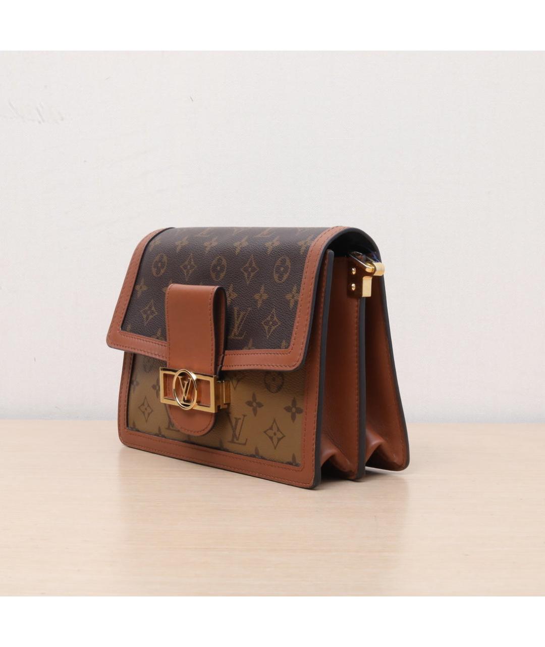 LOUIS VUITTON Коричневая кожаная сумка через плечо, фото 4