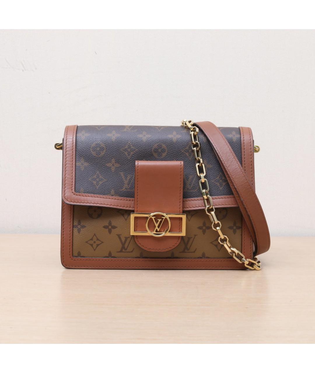 LOUIS VUITTON Коричневая кожаная сумка через плечо, фото 3