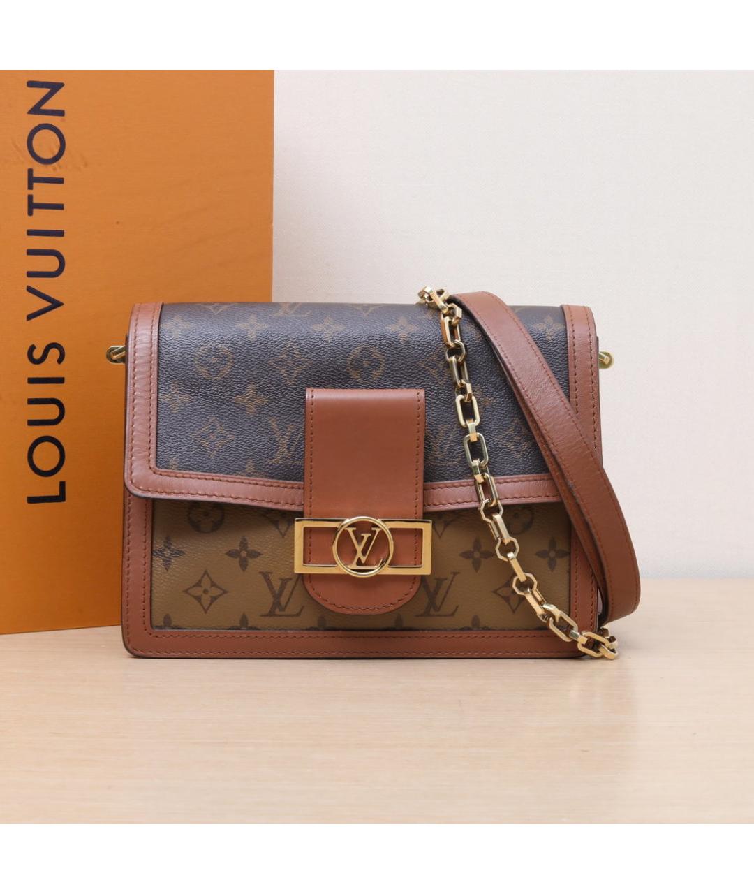 LOUIS VUITTON Коричневая кожаная сумка через плечо, фото 2