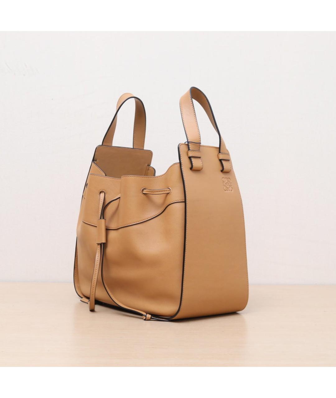 LOEWE Коричневая кожаная сумка с короткими ручками, фото 4