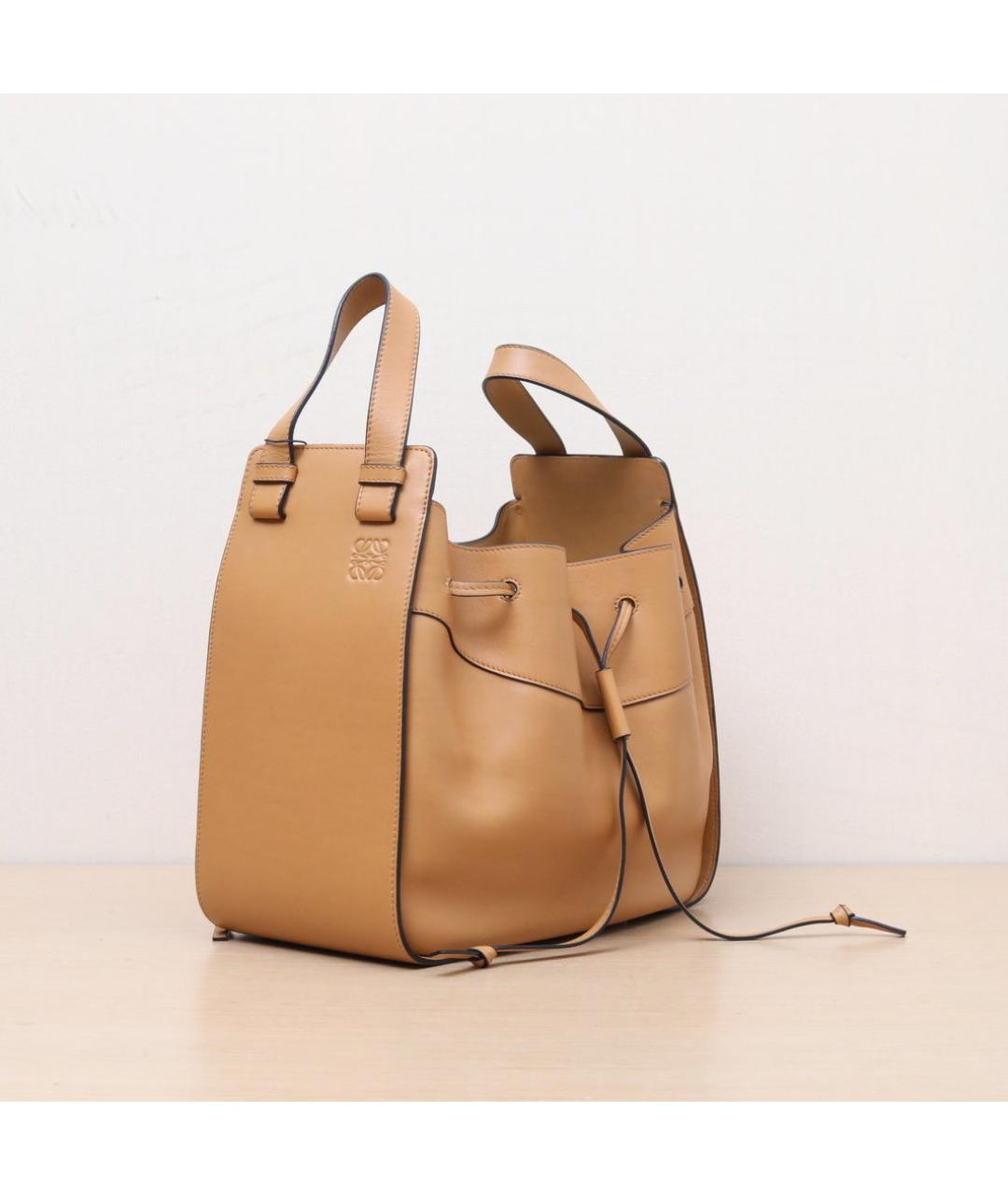 LOEWE Коричневая кожаная сумка с короткими ручками, фото 6