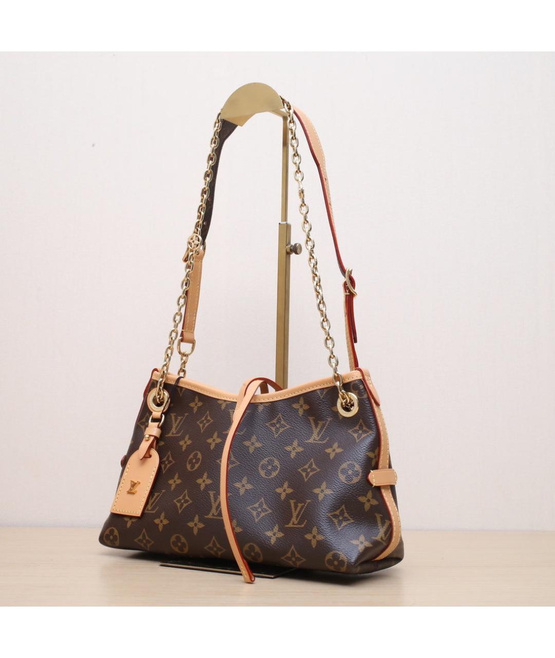 LOUIS VUITTON Коричневая кожаная сумка через плечо, фото 4
