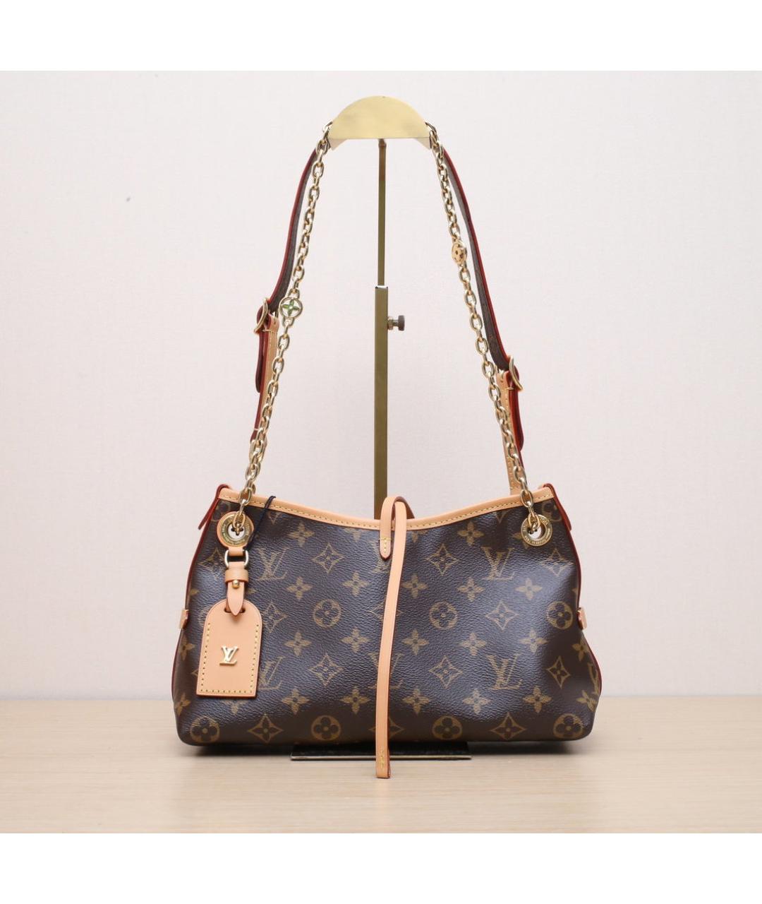 LOUIS VUITTON Коричневая кожаная сумка через плечо, фото 3
