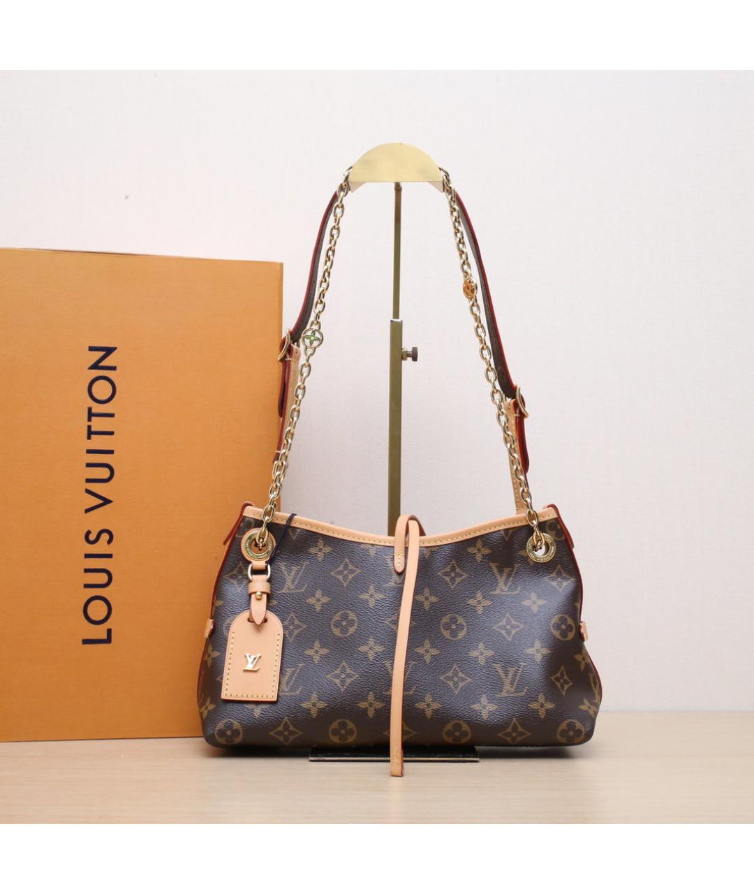 LOUIS VUITTON Коричневая кожаная сумка через плечо, фото 2