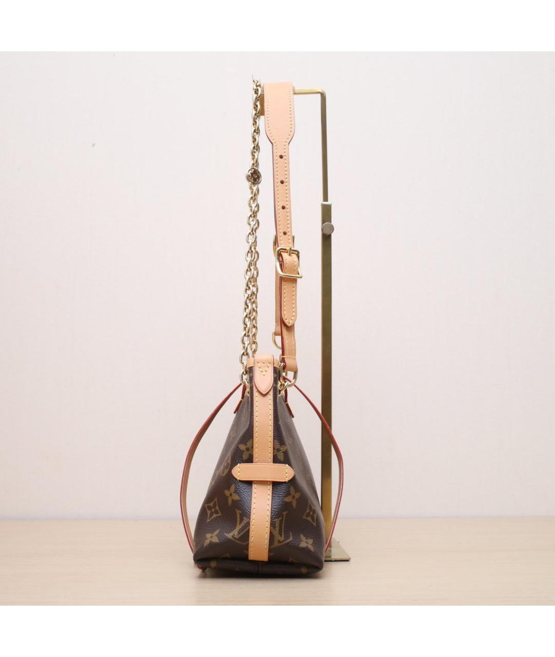 LOUIS VUITTON Коричневая кожаная сумка через плечо, фото 5