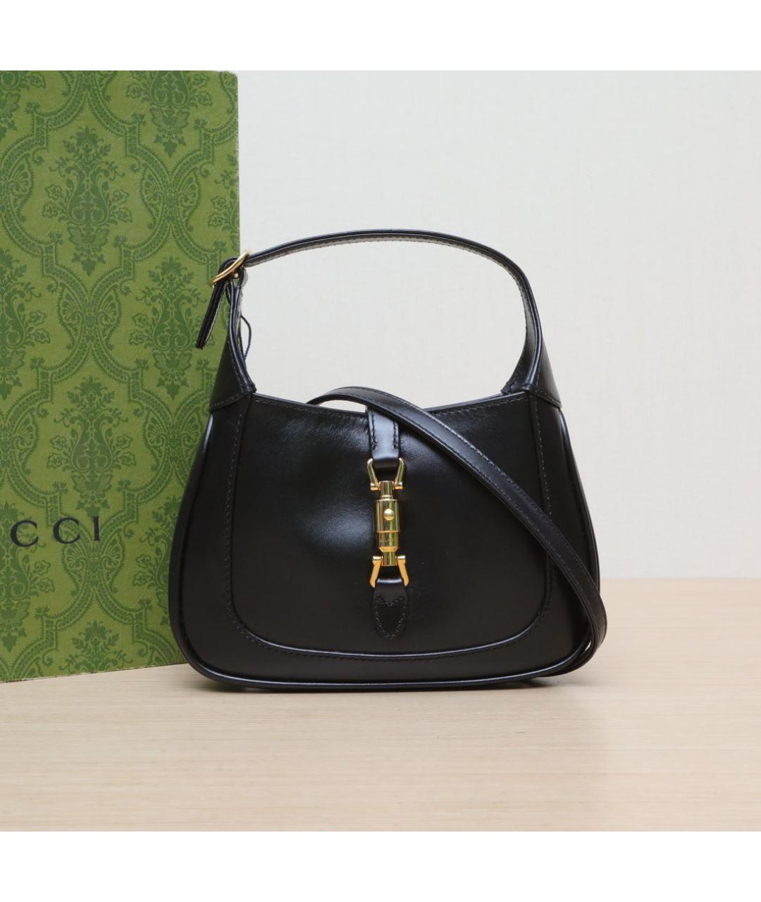 GUCCI Черная кожаная сумка через плечо, фото 2