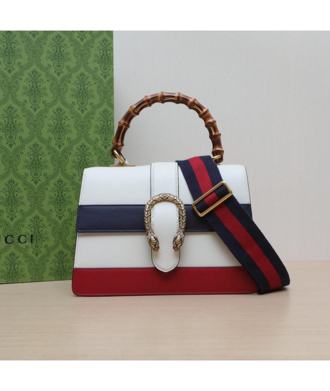 GUCCI Белая кожаная сумка через плечо, фото 2