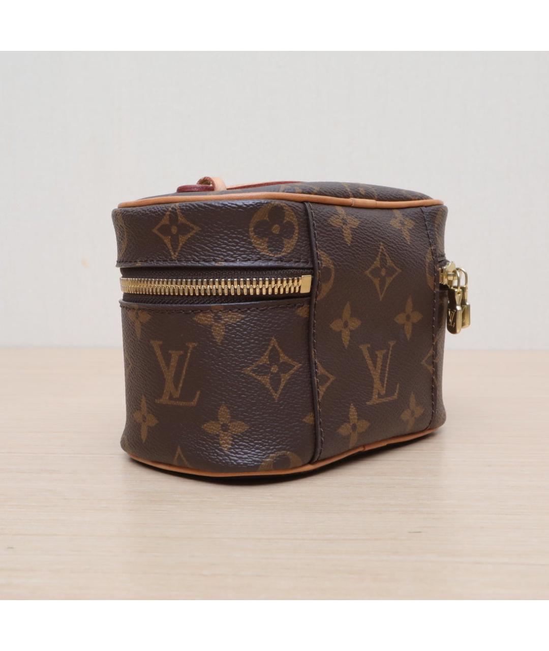 LOUIS VUITTON Коричневая кожаная косметичка, фото 6