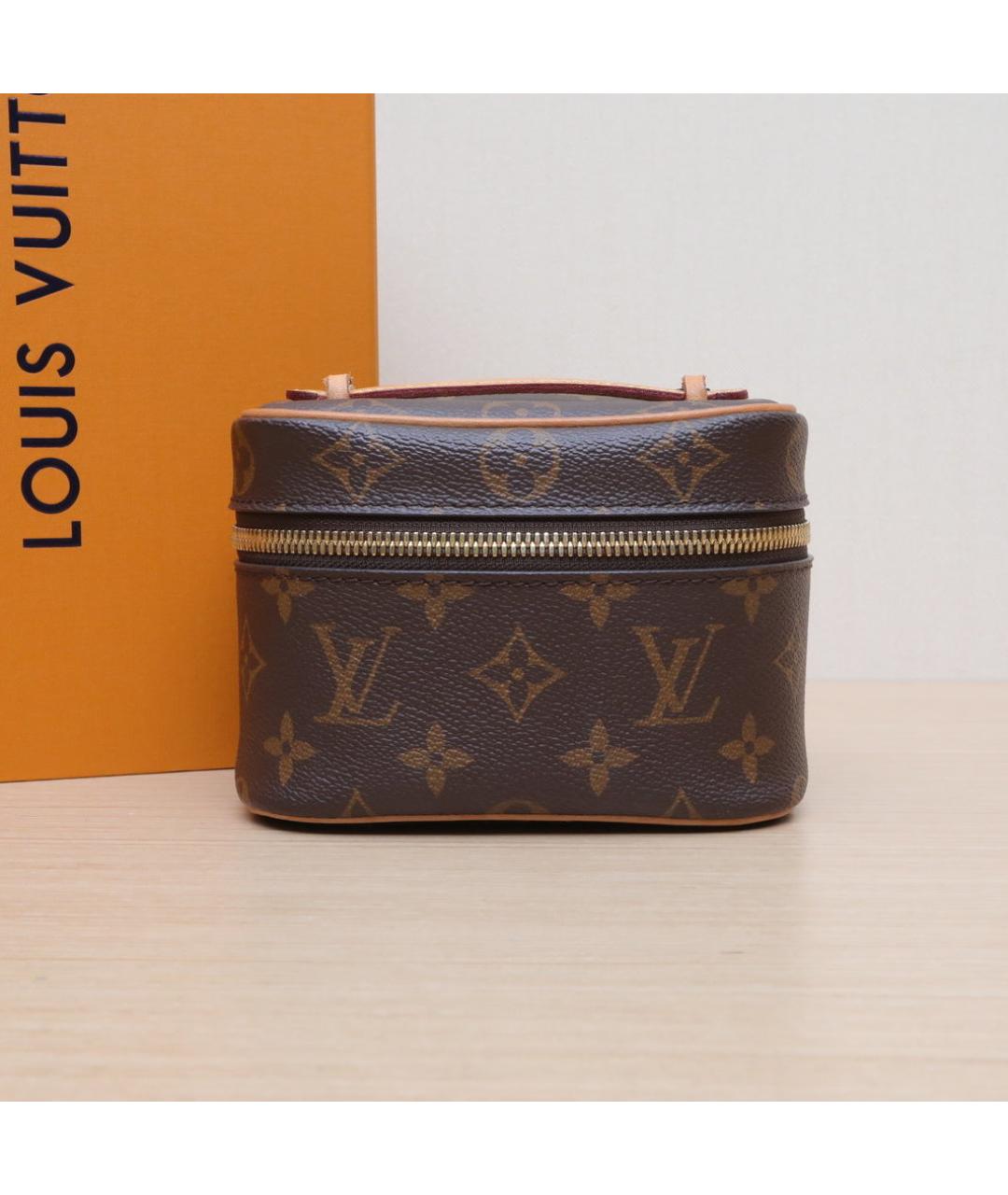 LOUIS VUITTON Коричневая кожаная косметичка, фото 2