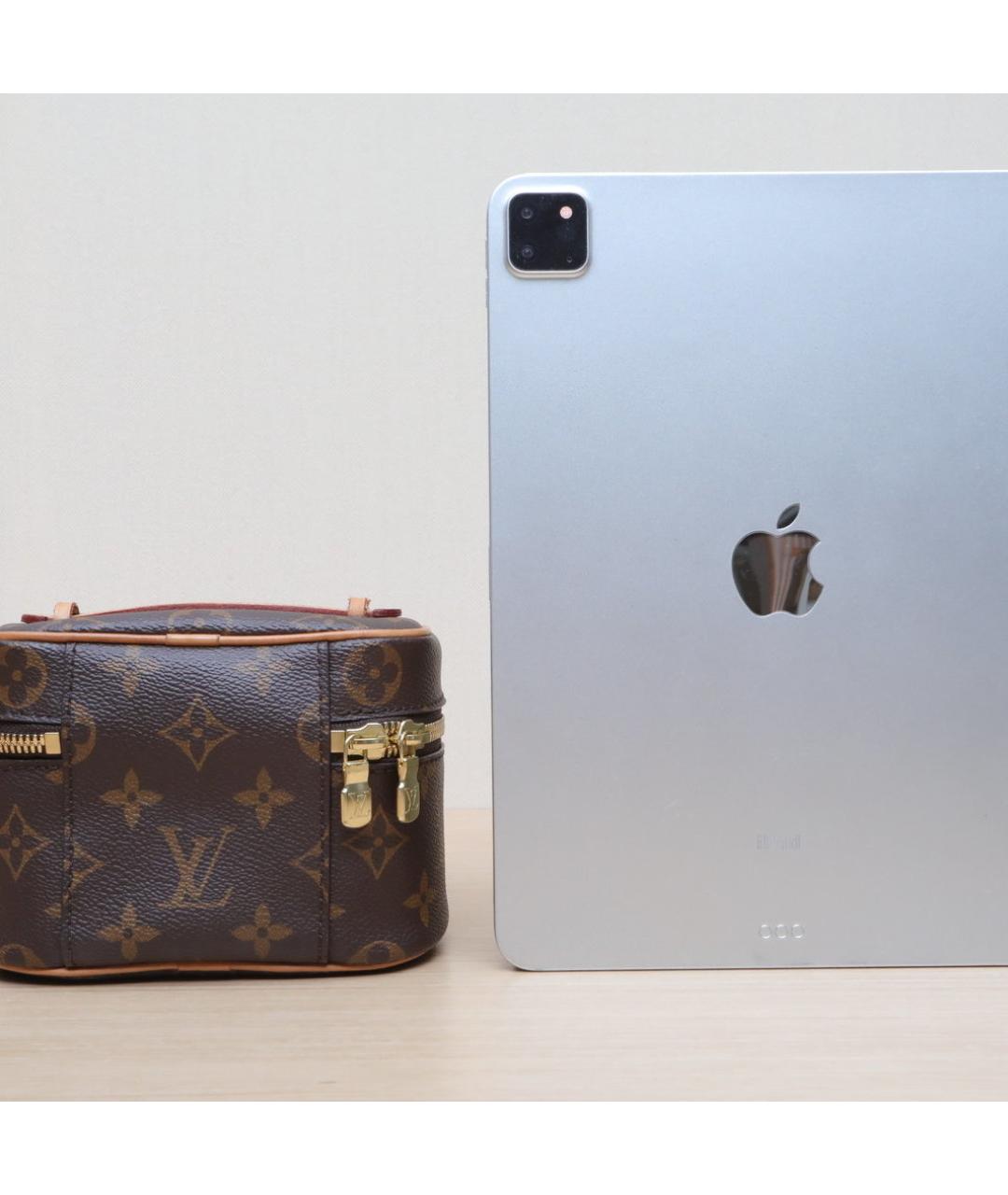 LOUIS VUITTON Коричневая кожаная косметичка, фото 7