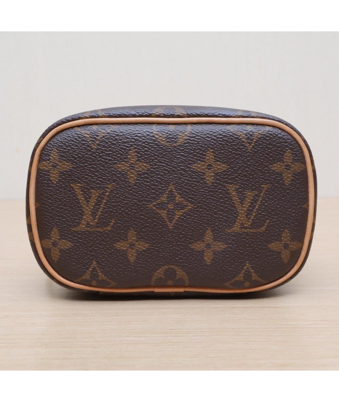 LOUIS VUITTON Коричневая кожаная косметичка, фото 9