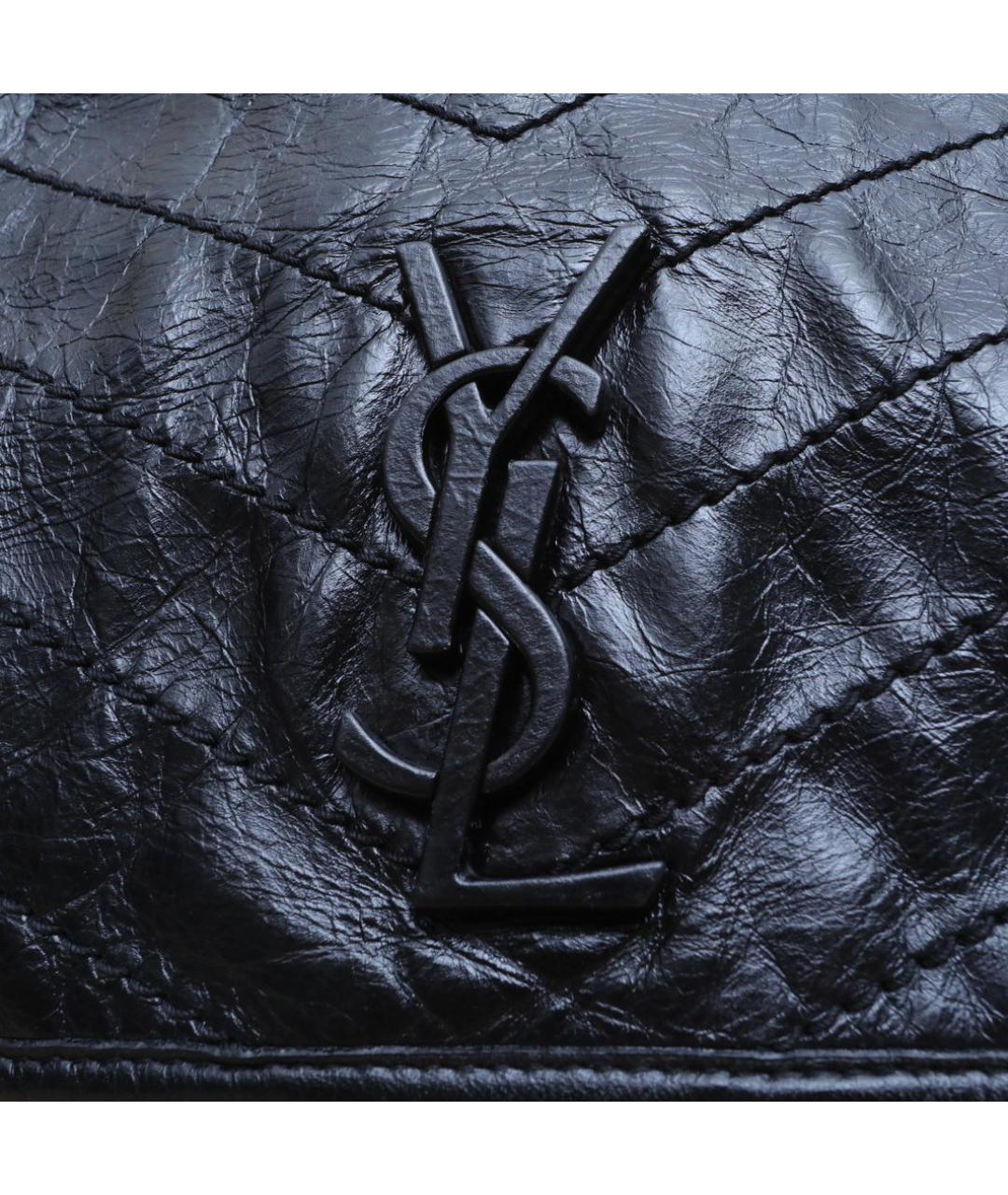 SAINT LAURENT Черная кожаная сумка через плечо, фото 8