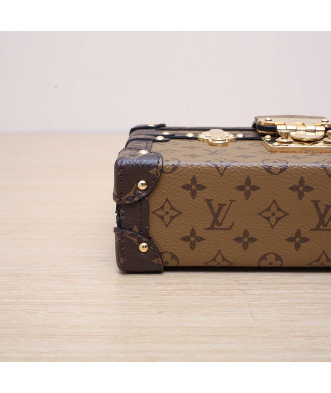 LOUIS VUITTON Коричневая кожаная сумка через плечо, фото 9