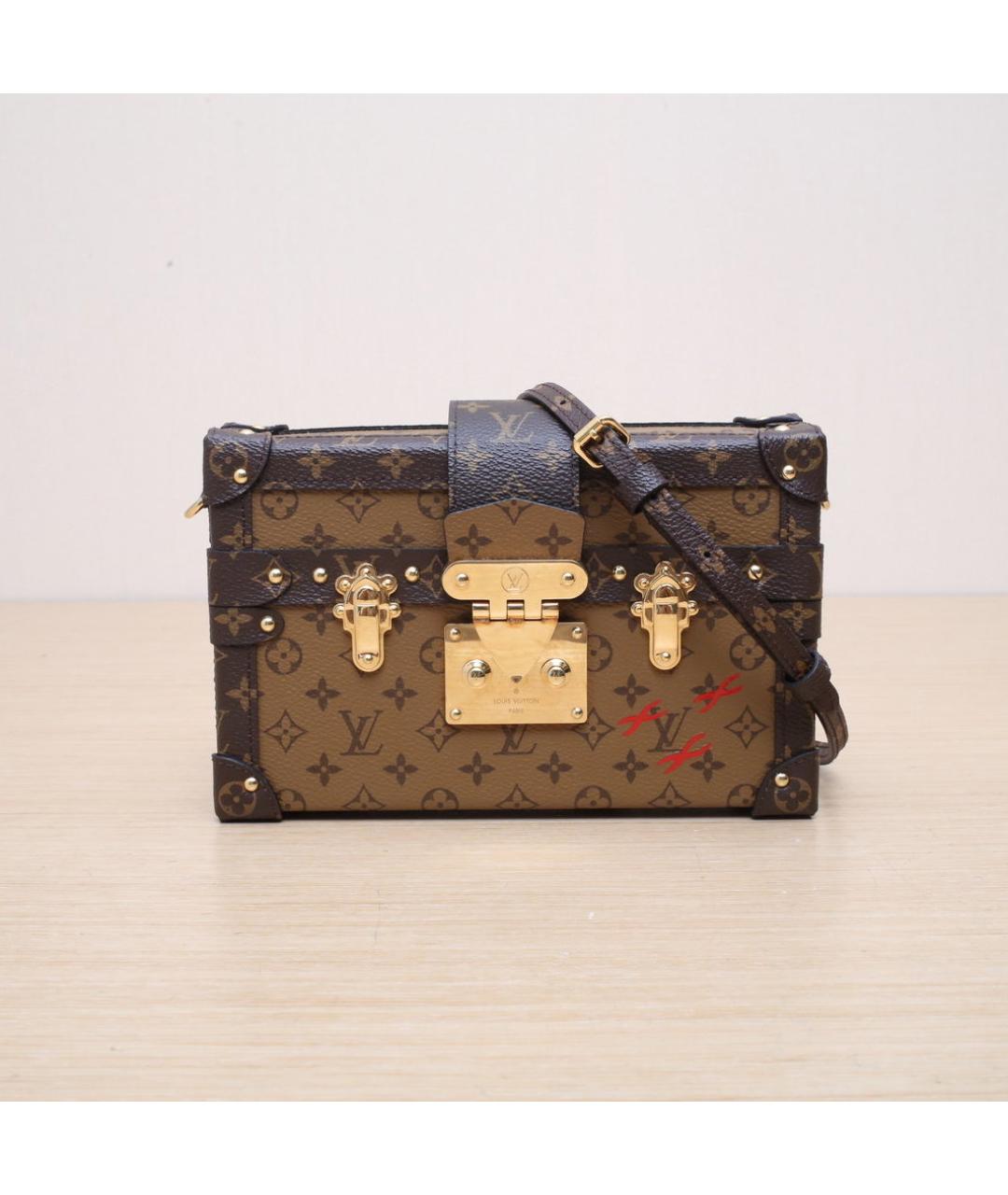 LOUIS VUITTON Коричневая кожаная сумка через плечо, фото 3