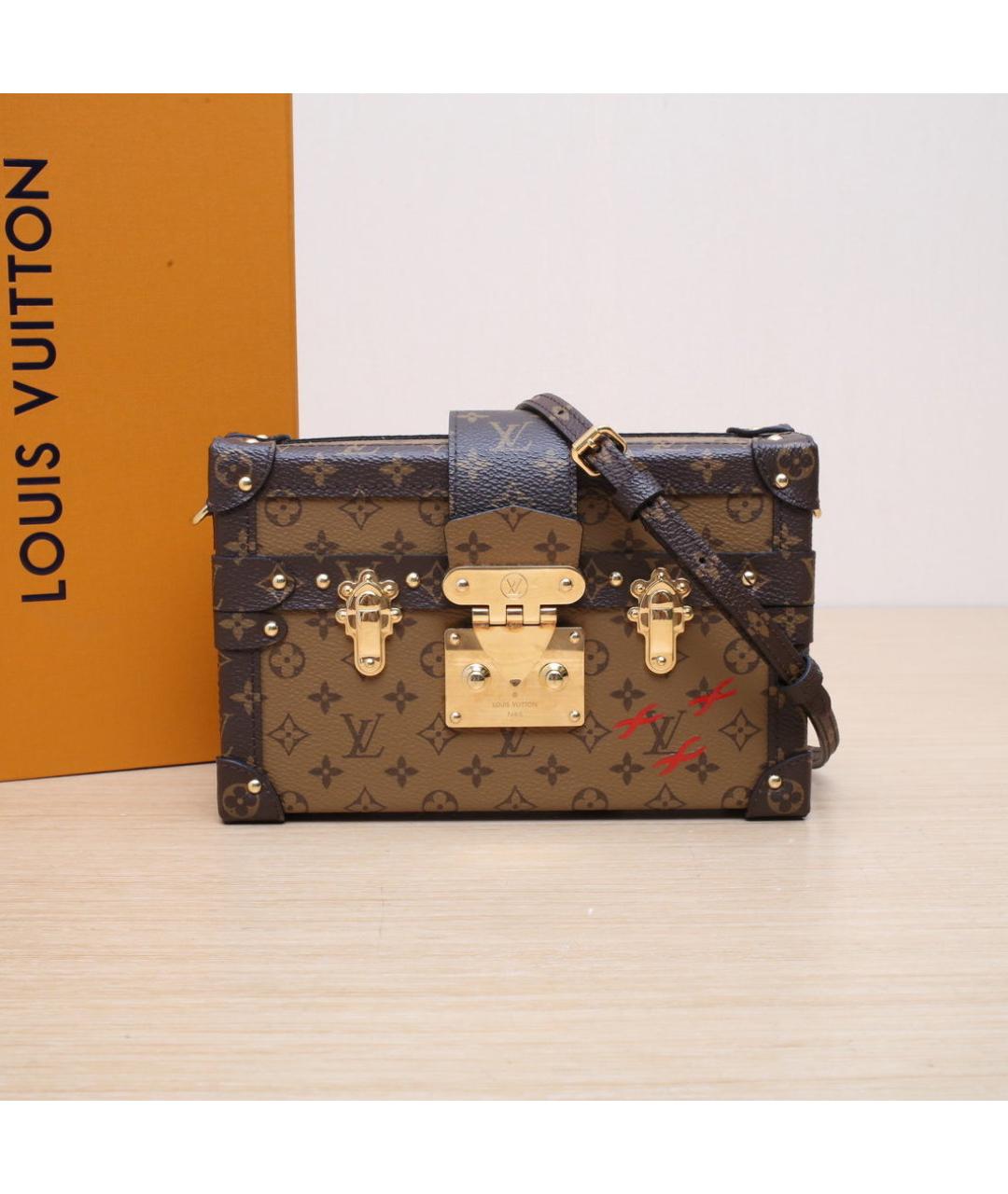 LOUIS VUITTON Коричневая кожаная сумка через плечо, фото 2