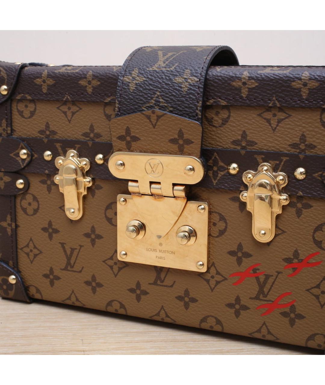 LOUIS VUITTON Коричневая кожаная сумка через плечо, фото 8