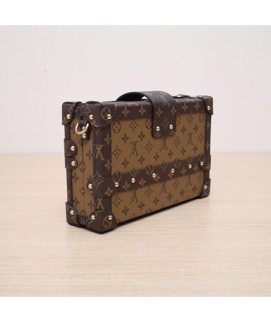 LOUIS VUITTON Коричневая кожаная сумка через плечо, фото 6