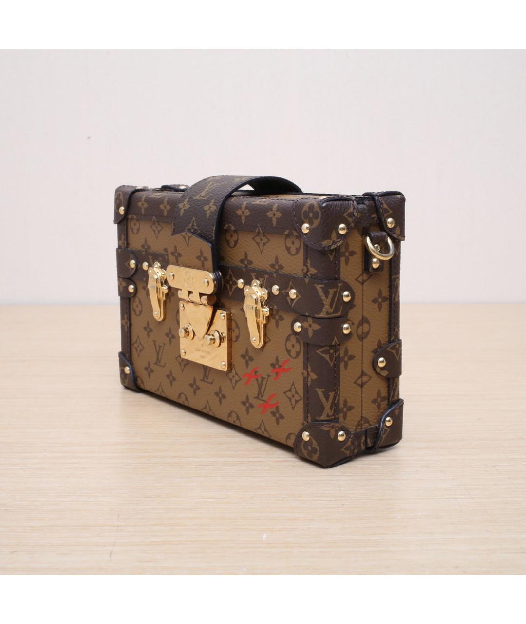 LOUIS VUITTON Коричневая кожаная сумка через плечо, фото 4