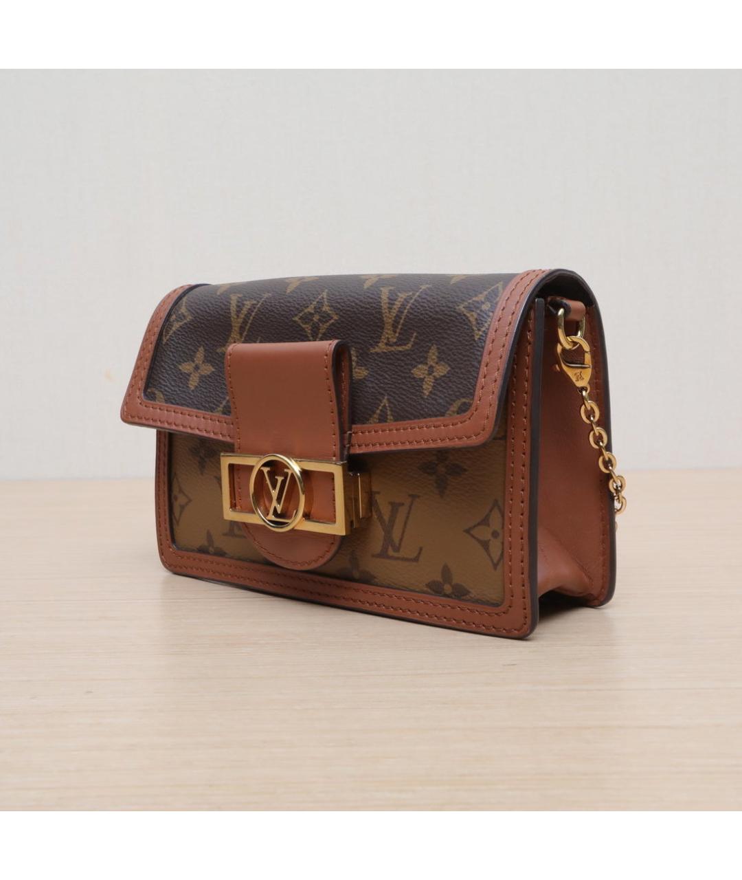 LOUIS VUITTON Коричневая кожаная сумка через плечо, фото 4