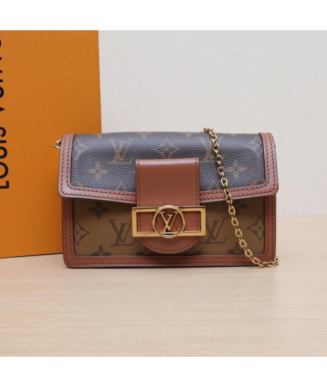 LOUIS VUITTON Коричневая кожаная сумка через плечо, фото 2