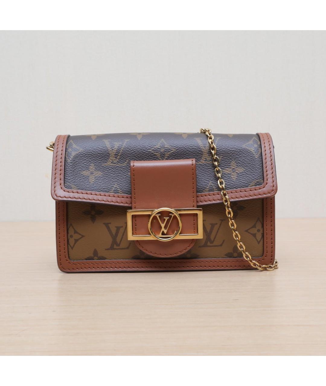 LOUIS VUITTON Коричневая кожаная сумка через плечо, фото 3