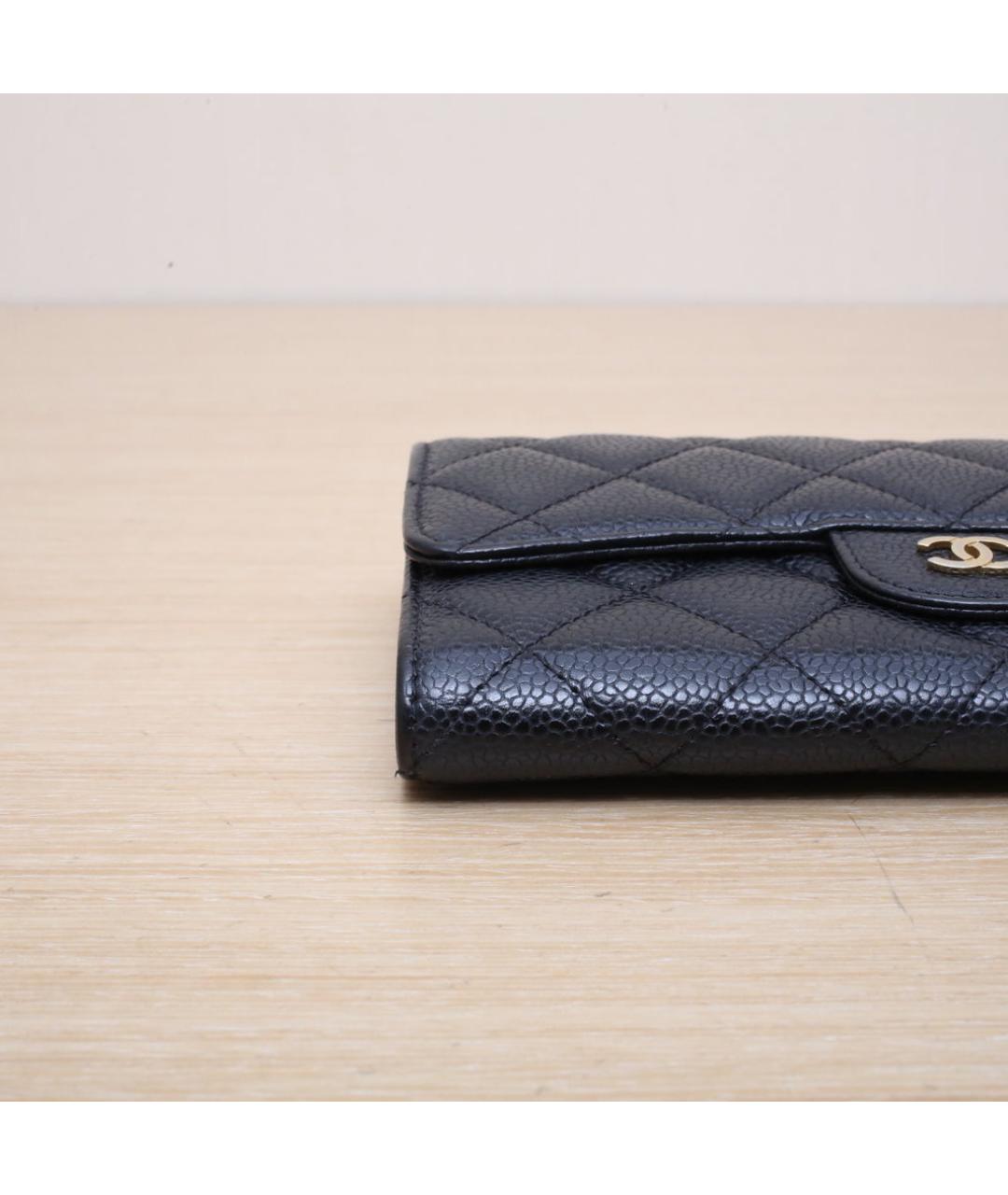 CHANEL Черный кожаный кошелек, фото 9