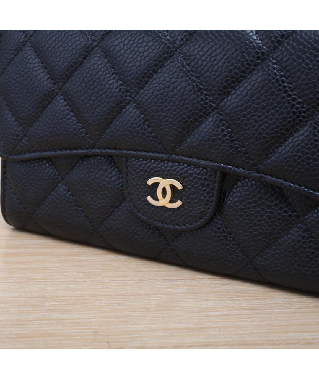 CHANEL Черный кожаный кошелек, фото 8