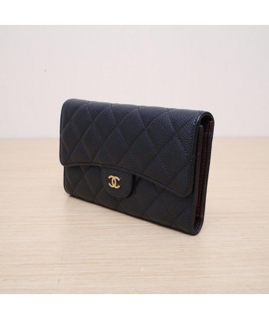 CHANEL Черный кожаный кошелек, фото 4