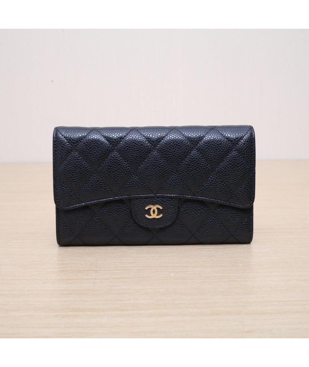 CHANEL Черный кожаный кошелек, фото 3