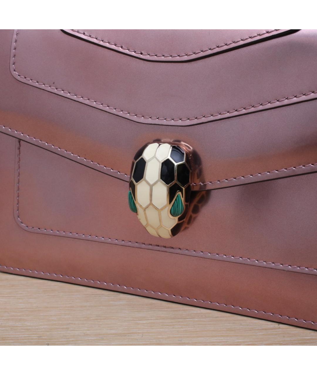 BVLGARI Розовая кожаная сумка через плечо, фото 8