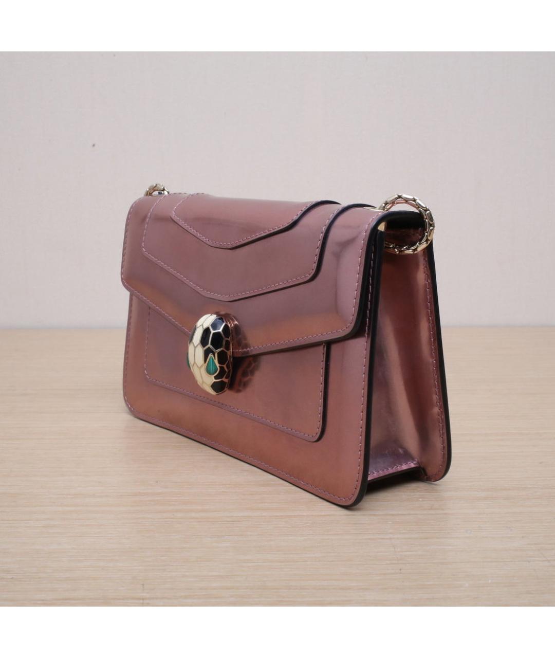 BVLGARI Розовая кожаная сумка через плечо, фото 4