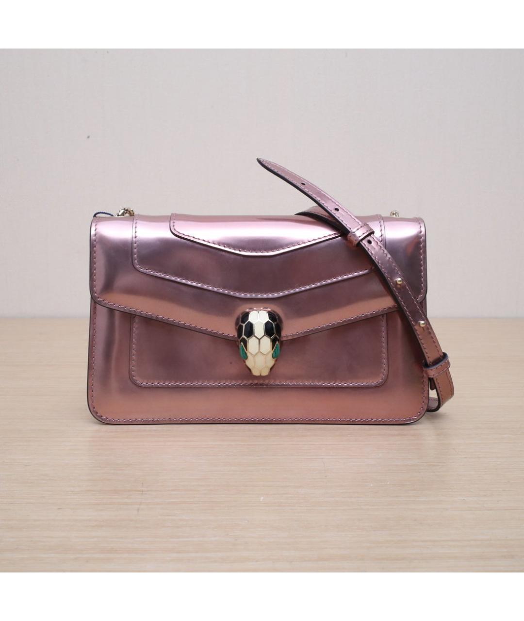 BVLGARI Розовая кожаная сумка через плечо, фото 2